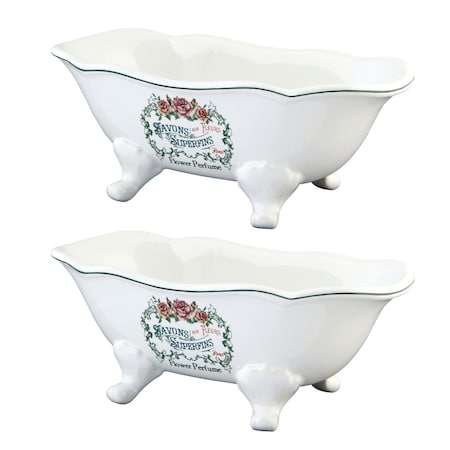 Kingston Brass 7-9/16" Miniature Ceramic Wave Double-Ended Bathtub (2-Pieces), White BATUBFLWD